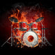 Drums in fire Wall Mural