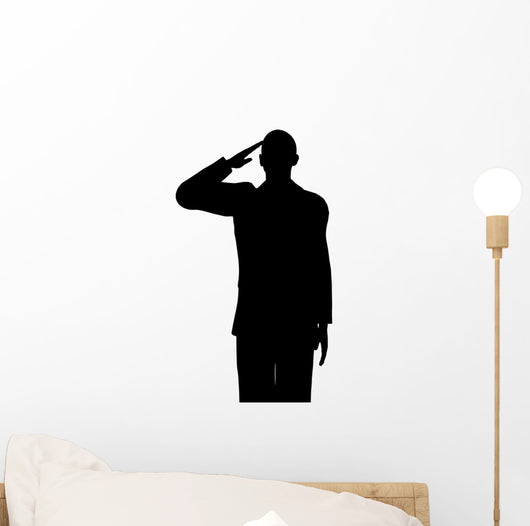 Barack Obama Salutes Silhouette Wall Decal