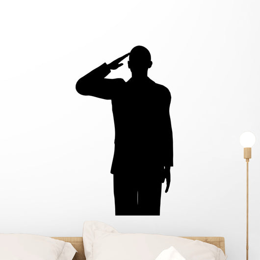 Barack Obama Salutes Silhouette Wall Decal