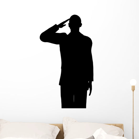 Barack Obama Salutes Silhouette Wall Decal