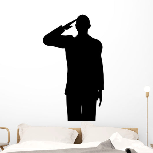 Barack Obama Salutes Silhouette Wall Decal
