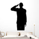 Barack Obama Salutes Silhouette Wall Decal