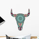 Turquoise Bull Mandala Wall Decal