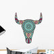 Turquoise Bull Mandala Wall Decal