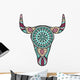 Turquoise Bull Mandala Wall Decal