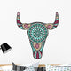 Turquoise Bull Mandala Wall Decal