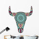 Turquoise Bull Mandala Wall Decal