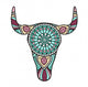 Turquoise Bull Mandala Wall Decal