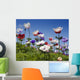 white red and purple flower field Wall Mural