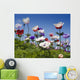 white red and purple flower field Wall Mural