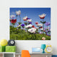 white red and purple flower field Wall Mural