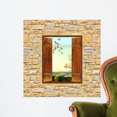 Window Wall Mural shown on a wall