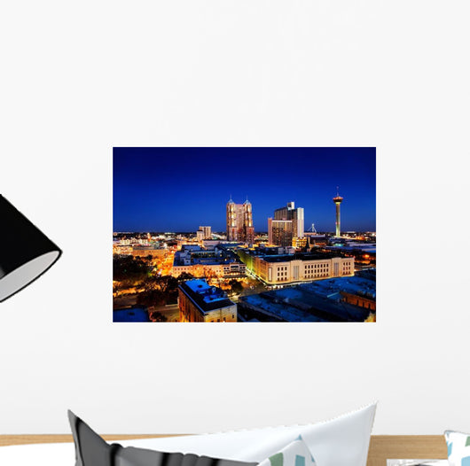 San Antonio Downtown Skyline at Night Wall Decal