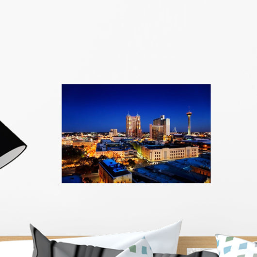 San Antonio Downtown Skyline at Night Wall Decal