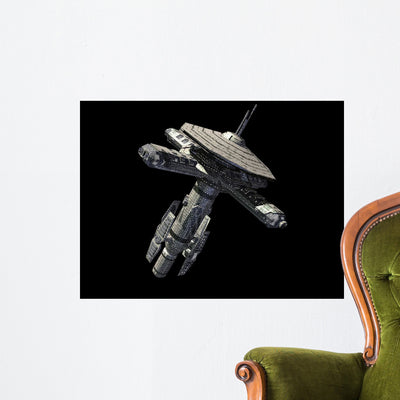 Space Station Wall Mural shown on a wall
