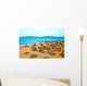 Straw Umbrellas Peaceful Beach Wall Decal