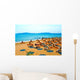 Straw Umbrellas Peaceful Beach Wall Decal