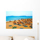 Straw Umbrellas Peaceful Beach Wall Decal