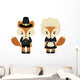 Two Pilgrim Foxes Wall Decal Sticker Set
