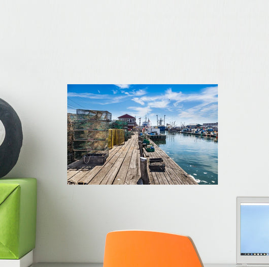 Union Wharf Lobster Traps Wall Decal