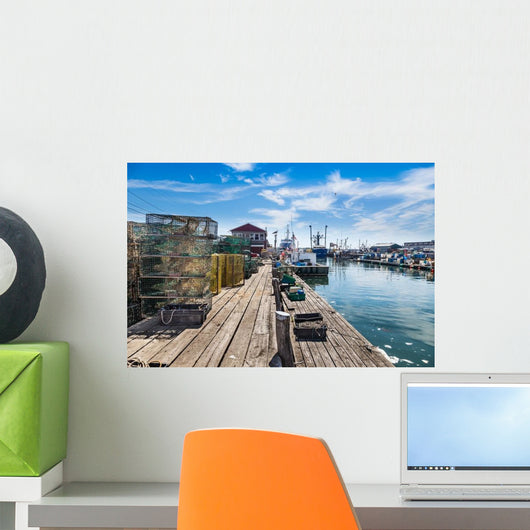 Union Wharf Lobster Traps Wall Decal