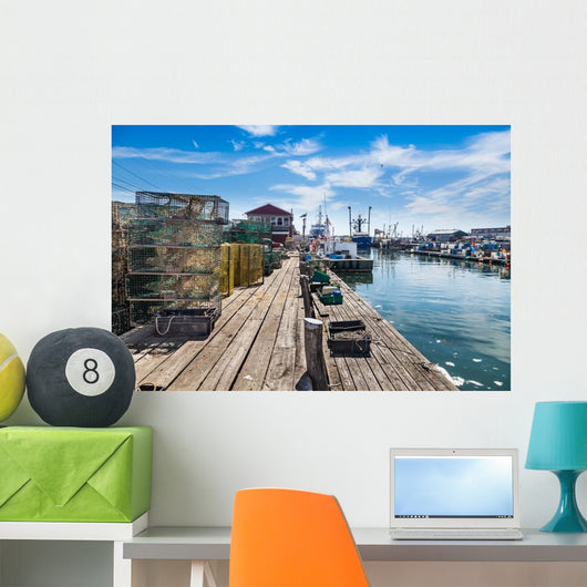 Union Wharf Lobster Traps Wall Decal