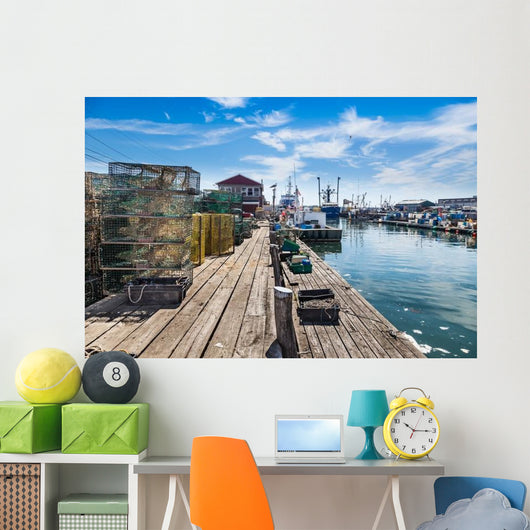 Union Wharf Lobster Traps Wall Decal