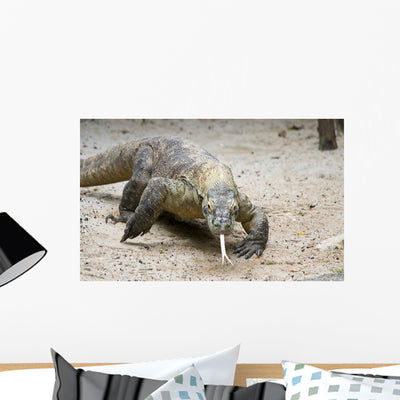 Charging Komodo Wall Mural shown on a wall