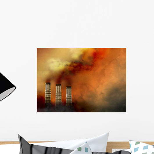 Smoke Stacks with Pollution Wall Decal