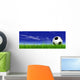 Soccer Ball Green Grass Wall Mural