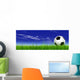 Soccer Ball Green Grass Wall Mural