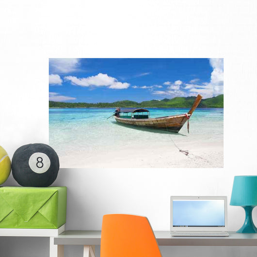 Longtail Boat Beautiful Lagoon Wall Decal