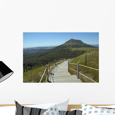Puy Dome and Stairs Wall Decal shown on a wall