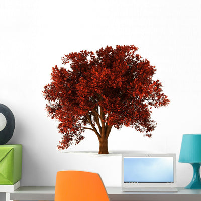 Autumnal Tree Wall Decal shown on a wall