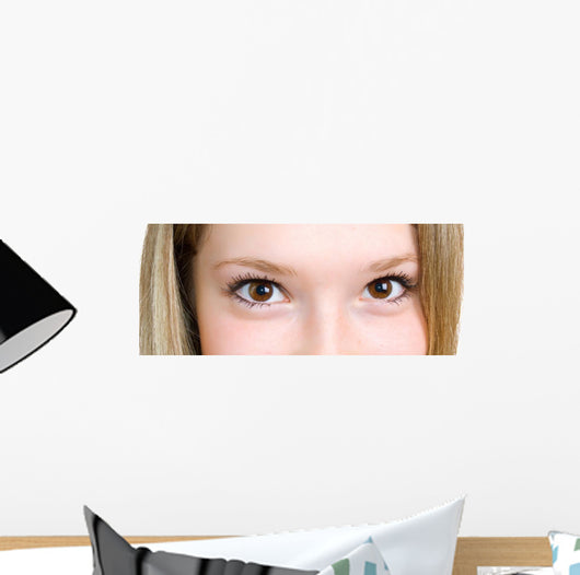 Eyes Young Caucasian Girl Wall Mural