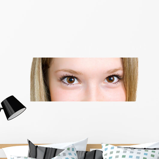 Eyes Young Caucasian Girl Wall Mural