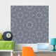 Beige Blue Arabic Mandala Wall Decal