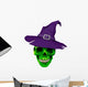 Green Witches Skull Wall Decal