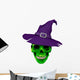 Green Witches Skull Wall Decal