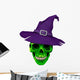 Green Witches Skull Wall Decal