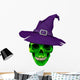 Green Witches Skull Wall Decal
