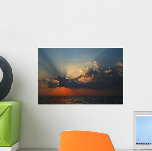 Beams Sun above Sea Wall Decal
