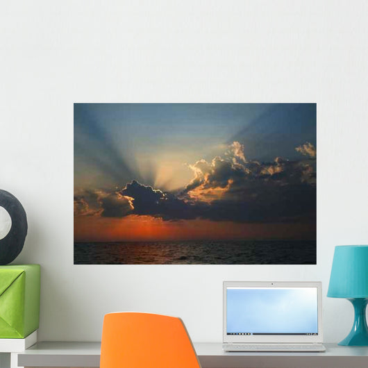Beams Sun above Sea Wall Decal