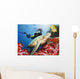 Green Turtle Underwater Wall Decal Design 2