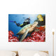 Green Turtle Underwater Wall Decal Design 2