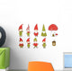 Cartoon Elves Garden Gnomes Wall Decal Sticker Set