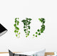 Three Green Ivy Branches Wall Decal Sticker Set
