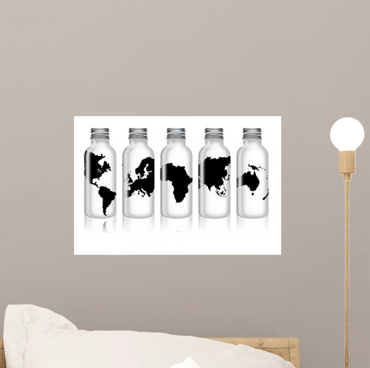 Vials 5 Continents Wall Mural