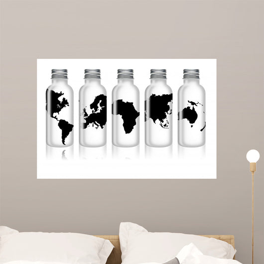 Vials 5 Continents Wall Mural