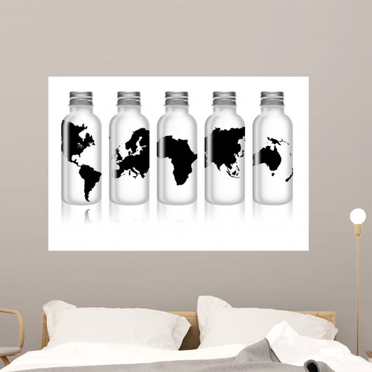 Vials 5 Continents Wall Mural